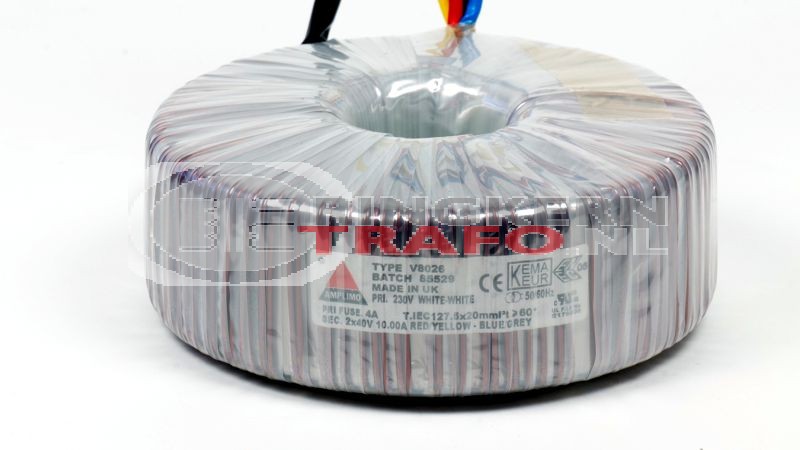 Ringkerntrafo V8026: 230V / 2x40V 800VA