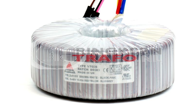 Ringkerntrafo V7026: 2x115V / 2x40V 800VA