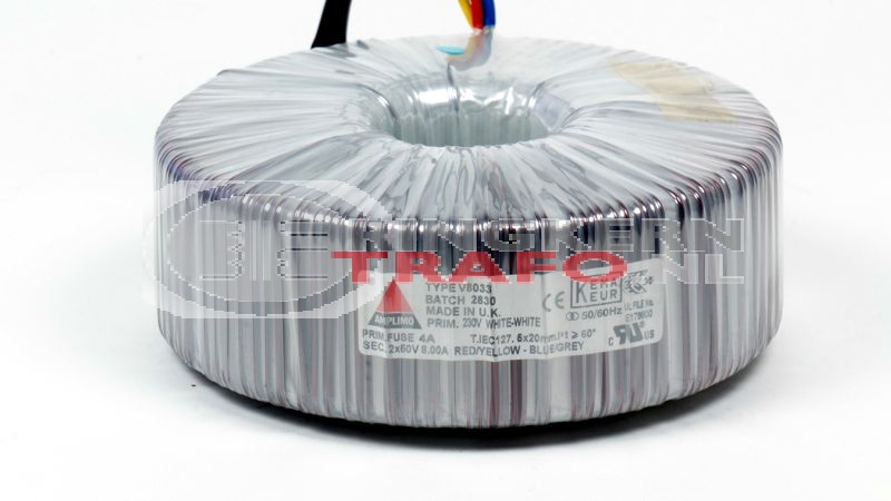 Ringkerntrafo V8033: 230V / 2x50V 800VA