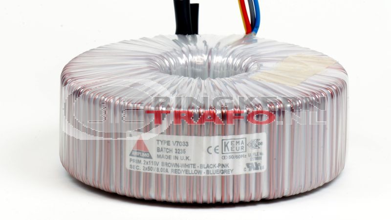 Ringkerntrafo V7033: 2x115V / 2x50V 800VA