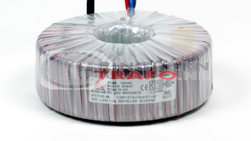 Ringkerntrafo V8042: 230V / 2x55V 800VA