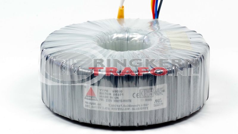 Ringkerntrafo V8070: 230V / 2x115V 800VA