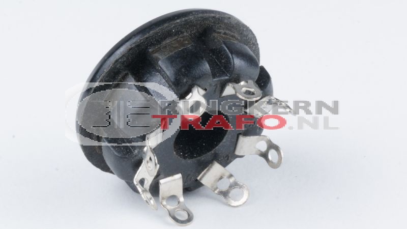 OCTAL buisvoet voor CHASSIS montage, BAKELIET