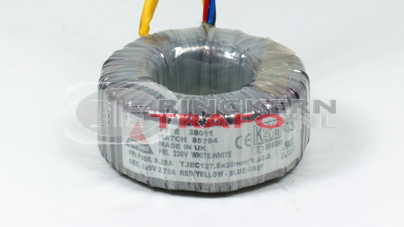 Ringkerntrafo 28011: 230V / 2x9V 50VA