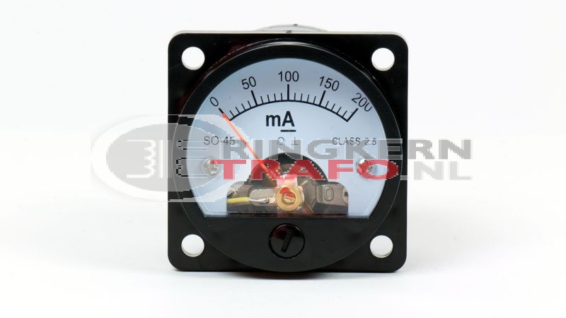 Panelmeter 45mm moving coil 200mA