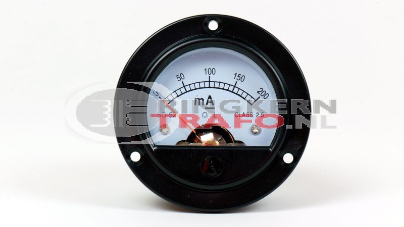 Panelmeter 52mm moving coil 200mA