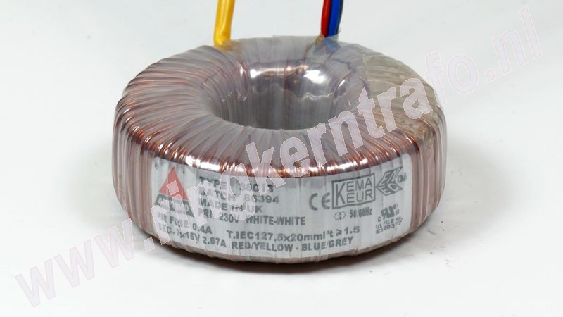 Ringkerntrafo 38013: 230V / 2x15V 80VA