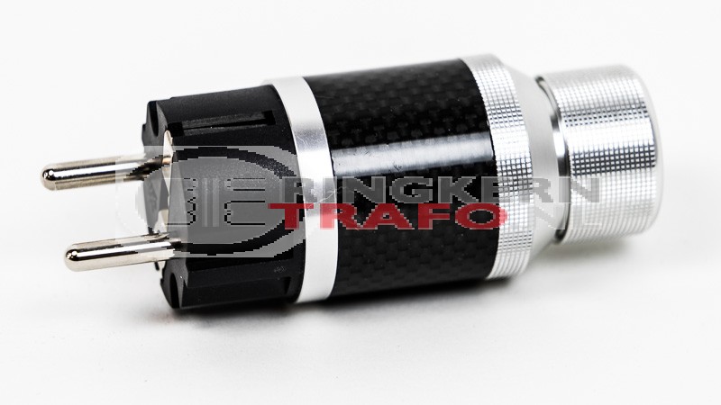 Power connector aluminium met carbonlook "MALE"