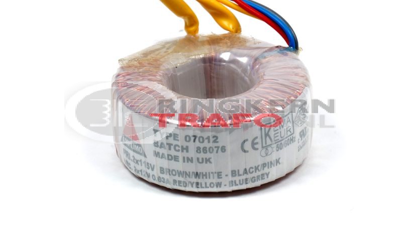 Ringkerntrafo 07012: 2x115V / 2x12V 15VA