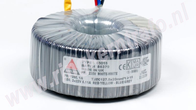 Ringkerntrafo 68015: 230V / 2x22V 225VA