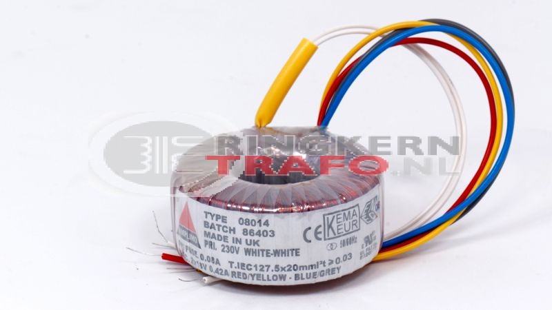 Ringkerntrafo 08014: 230V / 2x18V 15VA