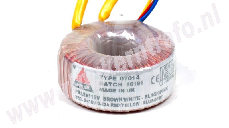 Ringkerntrafo 07014: 2x115V / 2x18V 15VA