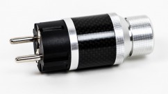 Power connector aluminium met carbonlook "MALE"